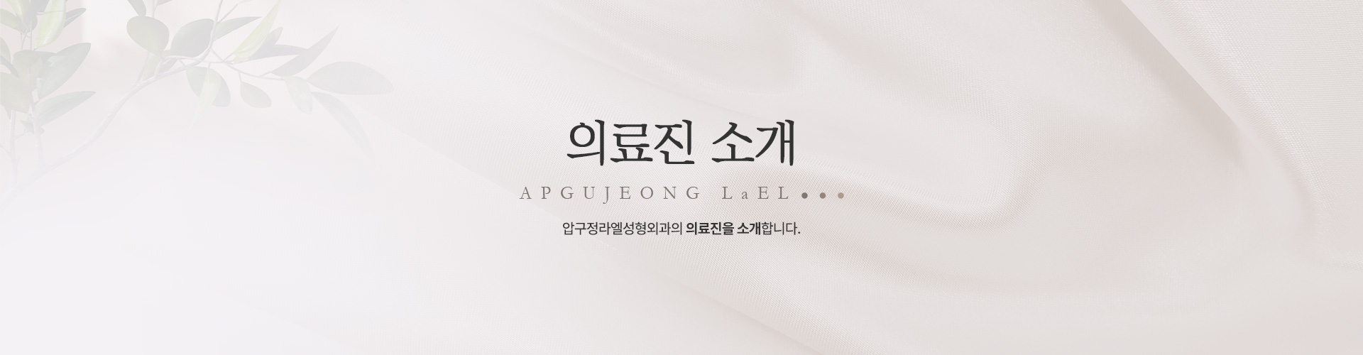의료진소개 키비주얼